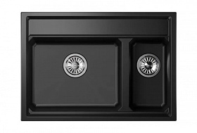 Мойка для кухни Granula KS-7302 шварц прямоуг. 73х51 глуб. 24,5см вып. 3 1/2" (врезная) шварц