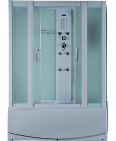 Душевая кабина 169х80х218 Timo Eco TE-0770 прямоугольная мат.дверки белый проф. задн.стенки бел.стекло верхн.душ, гм вертик.,ванна