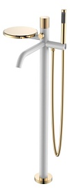 Смеситель для ванны/душа (короткий излив) Boheme Stick White Touch Gold 129-WG.2 белый/золото латунь
