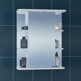 Зеркало-шкаф СаНта Герда 60 белое с полочкой LED подсветка 101042 Водяной