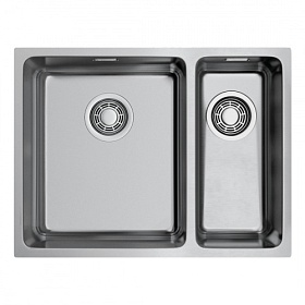 Мойка для кухни Omoikiri Tadzava 58-2-U/IF-IN-L 4993774 прямоуг. 58х44 глуб. 20см (толщ.1мм) вып. 3 1/2" (врезная, подстольная) PVD нержавеющая сталь