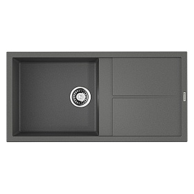 Мойка для кухни Omoikiri Sumi 100-PL 4993659 прямоуг. 100х50 глуб. 23см (толщ.10мм) вып. 3 1/2" (врезная) крыло универсал платина