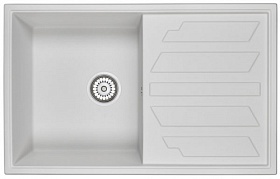 Мойка для кухни Granula GR-8002 прямоуг. 80х50 глуб. 20см вып. 3 1/2" (врезная) крыло универсал арктик