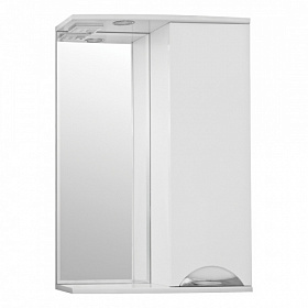 Зеркало-шкаф Style Line Жасмин 55/С шкаф справа белое с полочкой подсветка Водяной