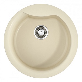Мойка для кухни Omoikiri Yasugata 48R-BE 4993131 круглая 48,5х48,5 глуб. 23см (толщ.10мм) вып. 3 1/2" (врезная) ваниль