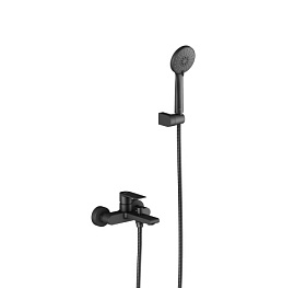 Смеситель для ванны/душа (короткий излив) Aquatek Лира AQ1449MB чёрный латунь
