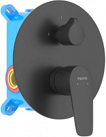 Смеситель для душа внеш. и скрытая часть (в сборе) Aquatek Бетта AQ1146MB чёрный латунь