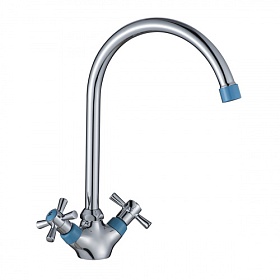 Смеситель для кухни (мойки) DecoRoom DR51 DR51028-Blue хром латунь Водяной
