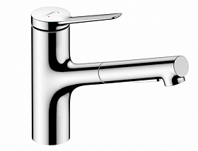 Смеситель для кухни (мойки) Hansgrohe Zesis M33 74800000 вытяжной излив хром латунь