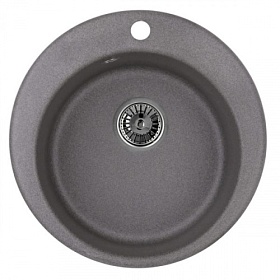Мойка для кухни Granula GR-4801 круглая 47,5х47,5 глуб. 18,5см вып. 3 1/2" (врезная) графит