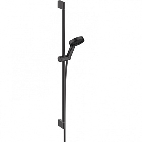 Душевая стойка с лейкой и шлангом Hansgrohe Pulsify Select 105 3jet Relaxation 959 мм d105 мм круглая 3-х реж. 24170670 чёрная