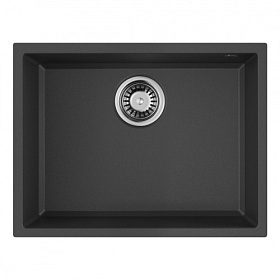 Мойка для кухни Omoikiri Tedori 54-U-BL 4993989 прямоуг. 55х42 глуб. 20см (толщ.10мм) вып. 3 1/2" (подстольная) чёрная