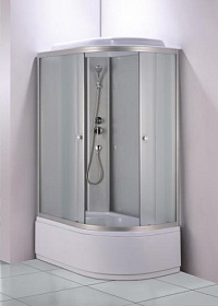 Душевая кабина 120х80х215 Водный Мир ВМ-720-L асимметричная (левая) мат.дверки мат.хром проф. задн.стенки мат.стекло верхн.душ