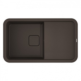 Мойка для кухни Omoikiri Tasogare 86-DC 4993468 прямоуг. 86х51 глуб. 23см (толщ.10мм) вып. 3 1/2" (врезная) крыло универсал темный шоколад