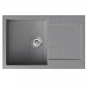 Мойка для кухни Mixline ML-GM31 552190 прямоуг. 77х50 глуб. 19см вып. 3 1/2" (врезная) крыло универсал тёмно-серая