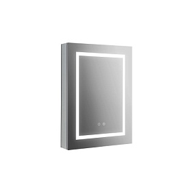 Зеркало-шкаф Aquatek 50 хром с подогревом LED подсветка AQ7504-MLC