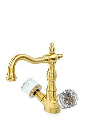 Смеситель для умывальника (раковины) Boheme Crystal 312-CRST бронза латунь Водяной