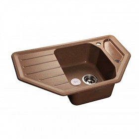 Мойка для кухни Granfest Corner GF-C800E-307 трапеция 79х49 глуб. 20см вып. 3 1/2" (врезная) крыло слева терракот