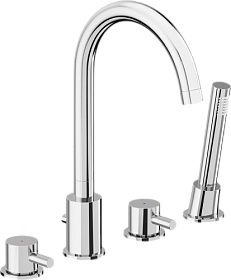 Смеситель для ванны/душа (короткий излив) Damixa Scandinavian Pure 360400000 на борт ванны на 4 отверстия хром латунь