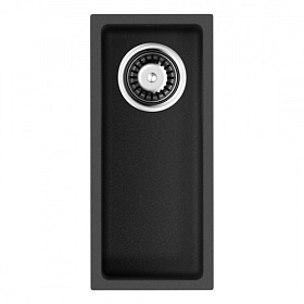 Мойка для кухни Omoikiri Bosen 20-U-BL 4993153 прямоуг. 20х44 глуб. 17см (толщ.10мм) вып. 3 1/2" (подстольная) чёрная