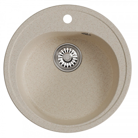 Мойка для кухни Mixline ML-GM11 551824 круглая 50х50 глуб. 18см вып. 3 1/2" (врезная) бежевая