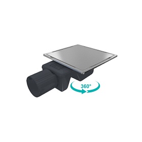 Трап душевой 50 горизонтальный сухой/мокрый затвор RGW Shower Drain SDR-15 60211515-01 реш. нерж. двухсторонняя (под плитку) 150х150