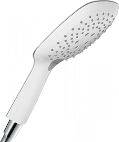 Лейка для душа Hansgrohe Raindance Select E 150 3jet 3-х реж. d150 мм 26550400 белая/хром квадратная Водяной