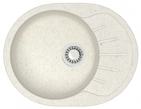 Мойка для кухни Azario Light CS00079921 овальная 57,5х44 глуб. 21,5см вып. 3 1/2" (врезная) крыло универсал хлопок