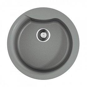 Мойка для кухни Omoikiri Yasugata 48R-GR 4993547 круглая 48,5х48,5 глуб. 23см (толщ.10мм) вып. 3 1/2" (врезная) leningrad grey