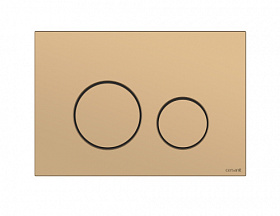 Кнопка смыва (клавиша) для инсталляции Cersanit Twins прямоугольная c кругл.кнопками золотая матовая 63524 Водяной