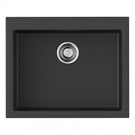 Мойка для кухни Omoikiri Bosen 61-BL 4991209 прямоуг. 61х50 глуб. 22см (толщ.10мм) вып. 3 1/2" (врезная) чёрная