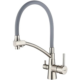 Смеситель для кухни (мойки) Ledeme L4855A-9 с переключ.для фильтра питьевой воды серый латунь
