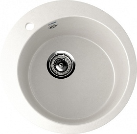 Мойка для кухни Ulgran U-405-341 круглая 49,5х49,5 глуб. 20см вып. 3 1/2" (врезная) ультра-белый