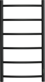 Полотенцесушитель сталь Point Афина лесенка - П6 800х430 м/о 400 унив. подкл. электрический с диммером черный PN04848B