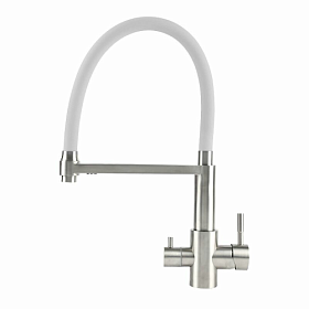 Смеситель для кухни (мойки) Osgard Resa 88393 с переключ.для фильтра питьевой воды гибкий излив никель нерж. сталь