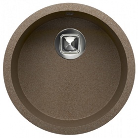Мойка для кухни Tolero Classic R-104.823 круглая 43,5х43,5 глуб. 21,6см вып. 3 1/2" (врезная, подстольная) тёмно-бежевая