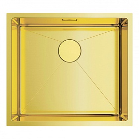 Мойка для кухни Omoikiri Taki 49-U/IF-LG 4973523 прямоуг. 49х44 глуб. 20см (толщ.1,2мм) вып. 3 1/2" (универсальная) PVD светлое золото