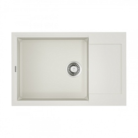 Мойка для кухни Omoikiri Sakaime 78-LB-WH 4993903 прямоуг. 78х50 глуб. 20см (толщ.10мм) вып. 3 1/2" (врезная) крыло универсал белая