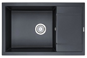 Мойка для кухни Granula GR-7805 шварц прямоуг. 78х50 глуб. 20см вып. 3 1/2" (врезная) крыло универсал шварц
