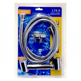 Лейка гигиеническая с держателем и шлангом Ledeme L74-3 хром Водяной