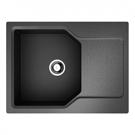 Мойка для кухни Omoikiri Yonaka 65-BL 4993348 прямоуг. 65х51 глуб. 20,7см (толщ.10мм) вып. 3 1/2" (врезная) крыло универсал чёрная