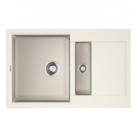 Мойка для кухни Omoikiri Sakaime 78-2-WH 4993128 прямоуг. 78х50 глуб. 23,4см (толщ.10мм) вып. 3 1/2" (врезная) крыло универсал белая Водяной