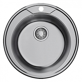 Мойка для кухни Omoikiri Asida 51-IN 4993785 круглая 51х51 глуб. 18см (толщ.0,8мм) вып. 3 1/2" (врезная) PVD нержавеющая сталь