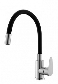 Смеситель для кухни (мойки) Olive Sanitarias Olisan Steel ST1010 гибкий излив чёрный нерж. сталь