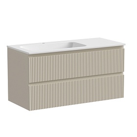 Тумба под раковину Sancos Snob R 100 левая подвесная 2 выдв.ящ. beige soft SNR100LCE