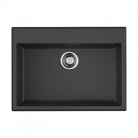 Мойка для кухни Omoikiri Tedori 68-BL 4993964 прямоуг. 68х50 глуб. 20см (толщ.10мм) вып. 3 1/2" (врезная) чёрная