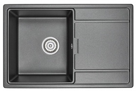 Мойка для кухни Granula GR-7804 прямоуг. 78х50 глуб. 20см вып. 3 1/2" (врезная) крыло универсал шварц