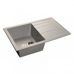 Мойка для кухни Granfest Quadro GF-Q780L-310 прямоуг. 77х49,5 глуб. 20см вып. 3 1/2" (врезная) крыло универсал серая