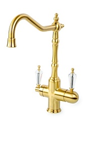 Смеситель для кухни (мойки) Boheme Medici Ripresa Swarovski 111-SW с переключ.для фильтра питьевой воды бронза латунь