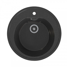 Мойка для кухни Mixline ML-GMS02 Стандарт 551094 круглая 50,5х50,5 глуб. 16,5см вып. 3 1/2" (врезная) чёрная
